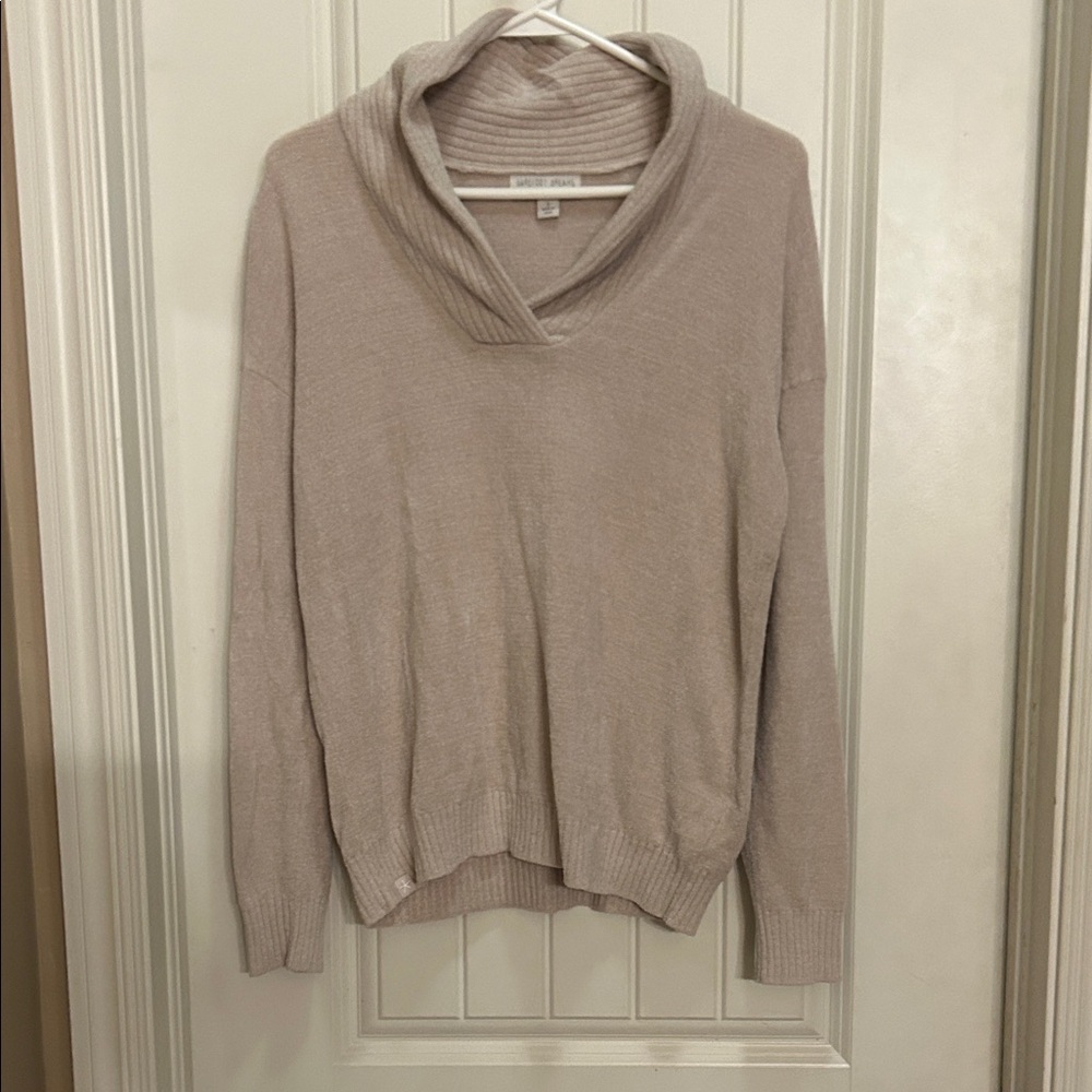 Barefoot Dreams Cozy Cowl S Neck Sweater in Soft Beige